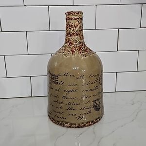 Rustic Bottle Neck Tan Decorative Vase